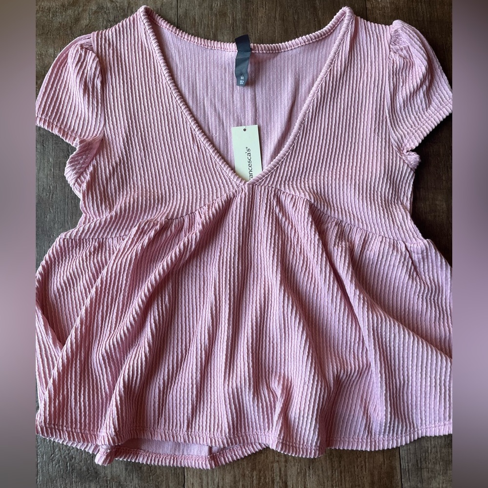 Woman’s Francesa Pink Short Sleeve Shirt Size Medium